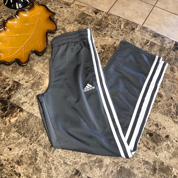 adidas Other - Adidas gray Sweatpants Triple white stripe SZ14/16